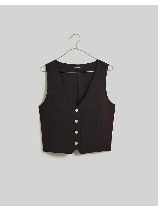 Madewell Tops - Madewell Katrina Crop Vest Top In Soft Drape True Black Size 10 NWT